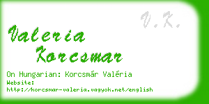 valeria korcsmar business card