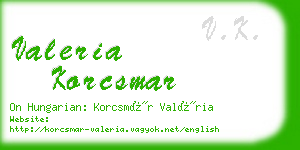 valeria korcsmar business card